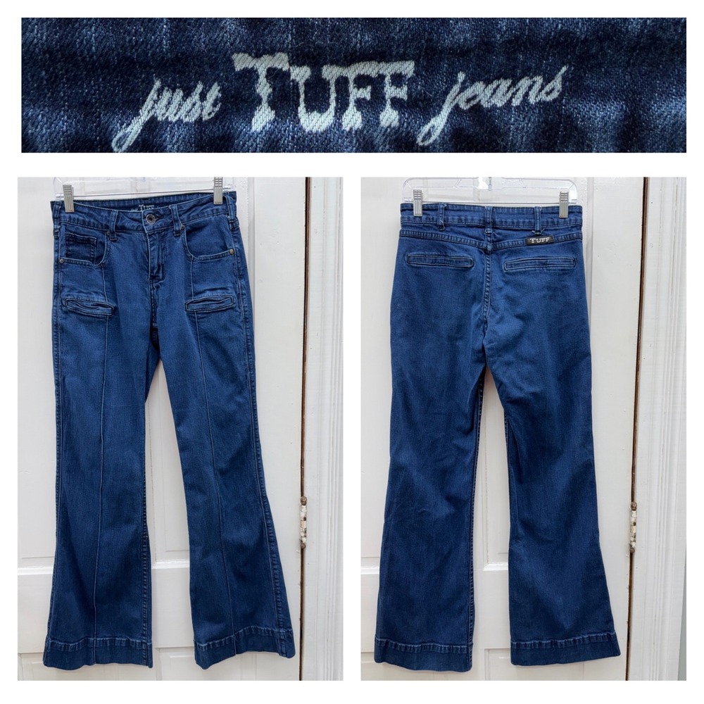 Cowgirl Tuff Co Womens 27 x 33 Wide Leg Denim Jeans Dark Wash Trouser JTDEEP